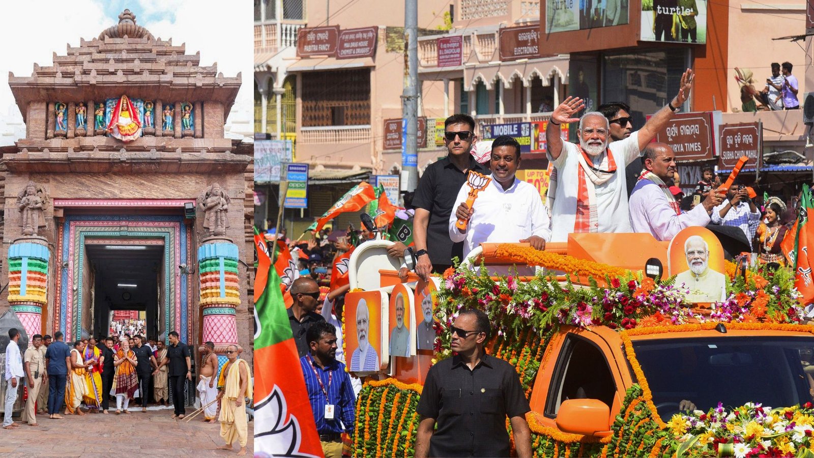 पीएम मोदी ने पुरी के जगन्नाथ मंदिर में की पूजा, संबित पात्रा के समर्थन में किया रोड शो