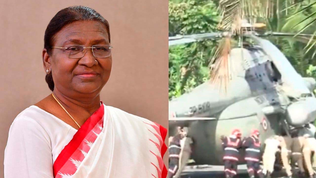 सबरीमाला यात्रा के दौरान हादसे से बाल-बाल बचीं राष्ट्रपति द्रौपदी मुर्मू, कंक्रीट के गड्ढे में फंसा चॉपर,