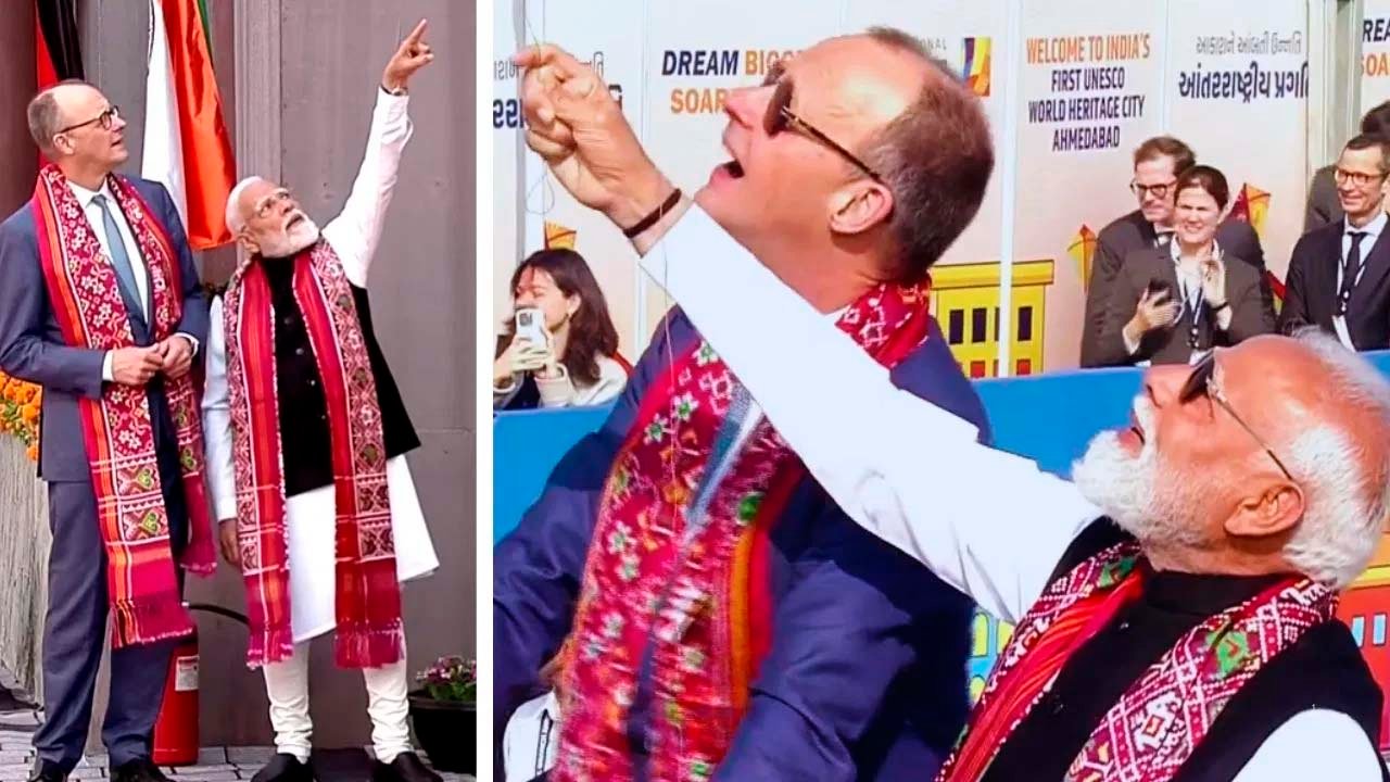भारत दौरे पर जर्मन चांसलर फ्रेडरिक मर्ज, अहमदाबाद काइट फेस्टिवल में पीएम मोदी के साथ उड़ाई पतंग